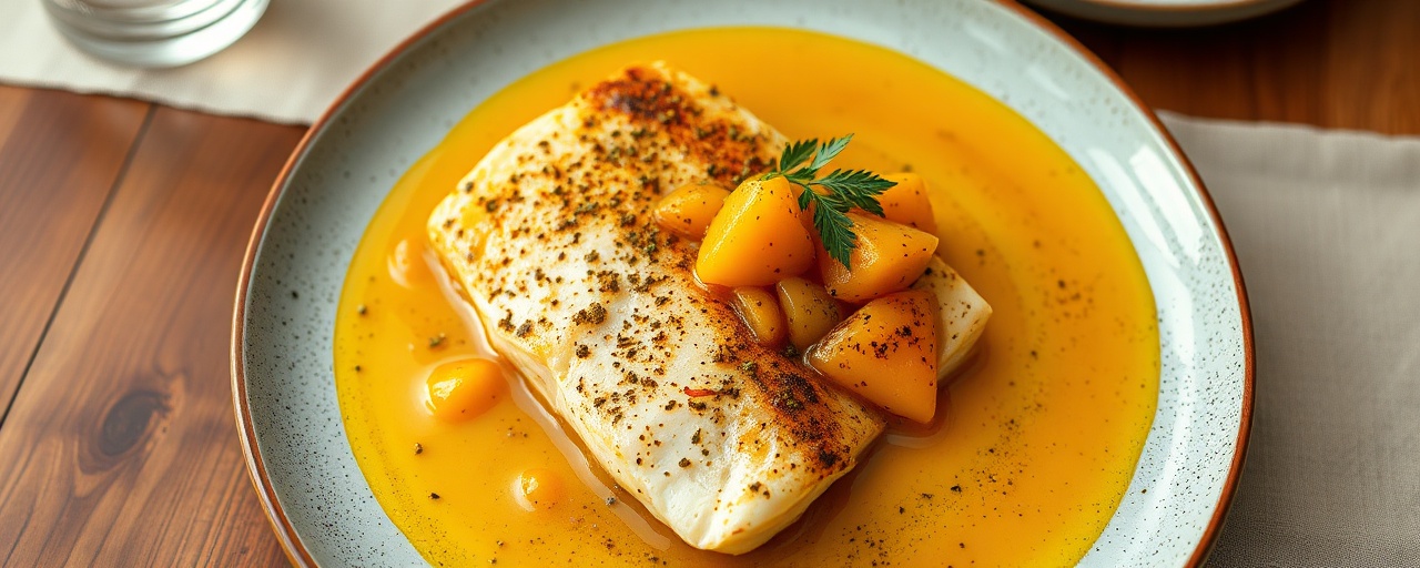 Pan-Seared Saffron Snapper with Mango-Habanero Glaze