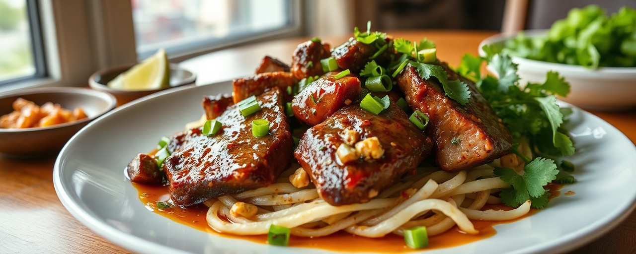 Pan-Seared Thai Short Ribs with Coconut-Lime Glaze and Herb Salad