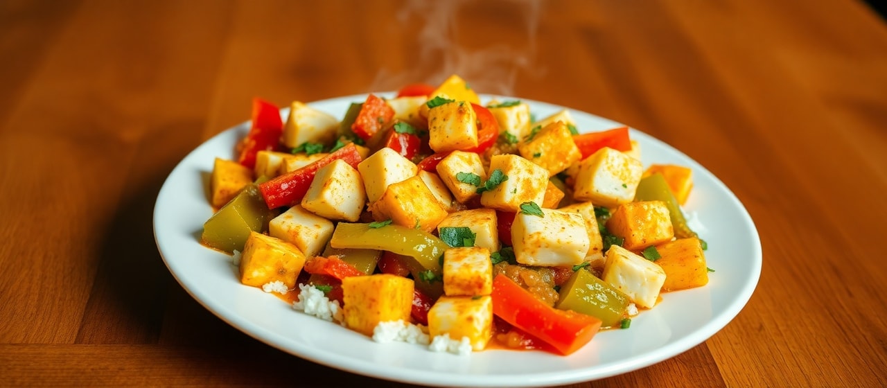 Paneer and Bell Pepper Stir-fry with Fenugreek