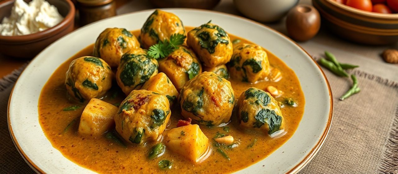 Paneer and Spinach Kofta in Cashew Gravy