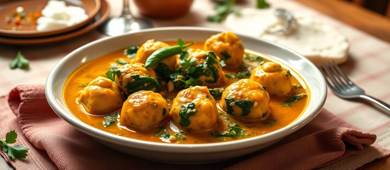 Paneer and Spinach Kofta in Cashew Gravy