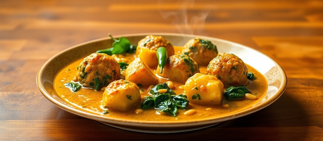 Paneer and Spinach Kofta in Cashew Gravy
