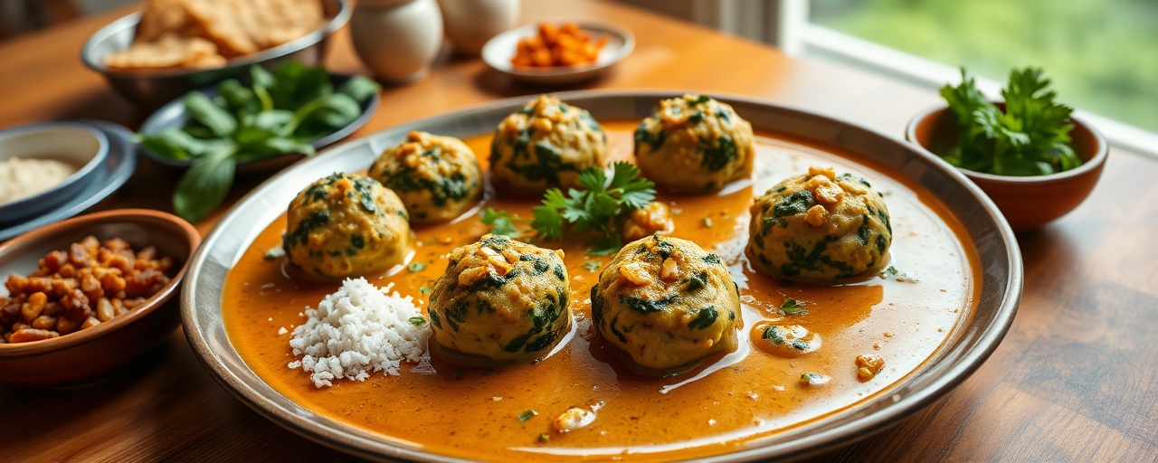 Paneer and Spinach Kofta in Cashew Gravy