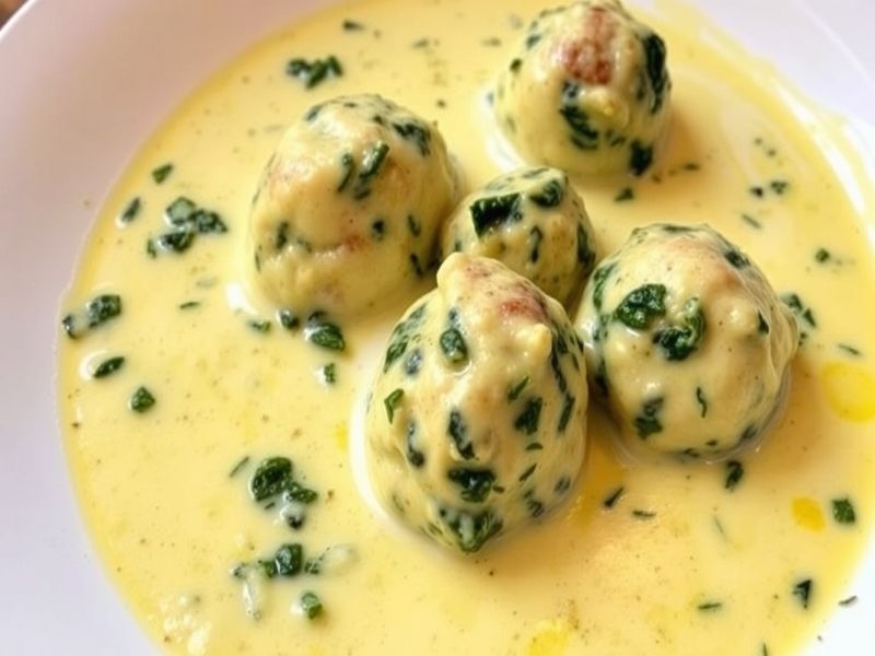Paneer and Spinach Kofta in Saffron Cream Sauce