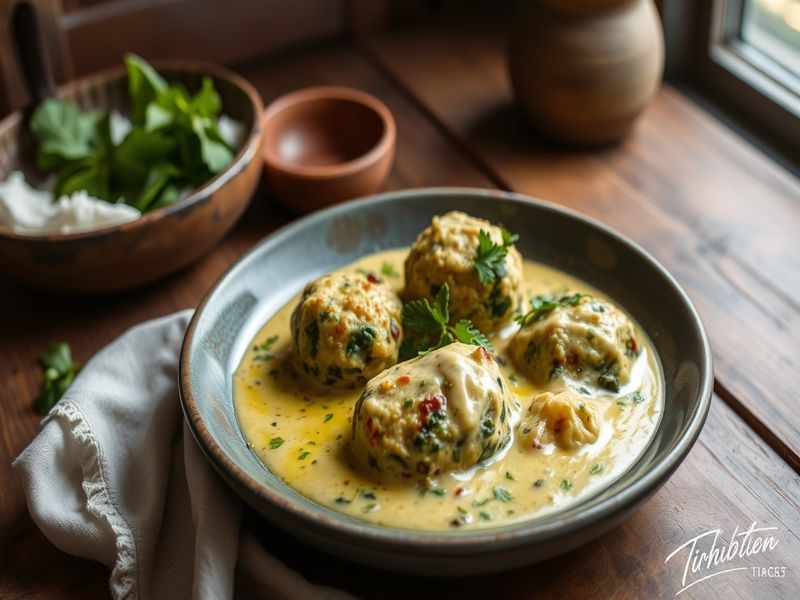 Paneer and Spinach Kofta in Saffron Cream Sauce