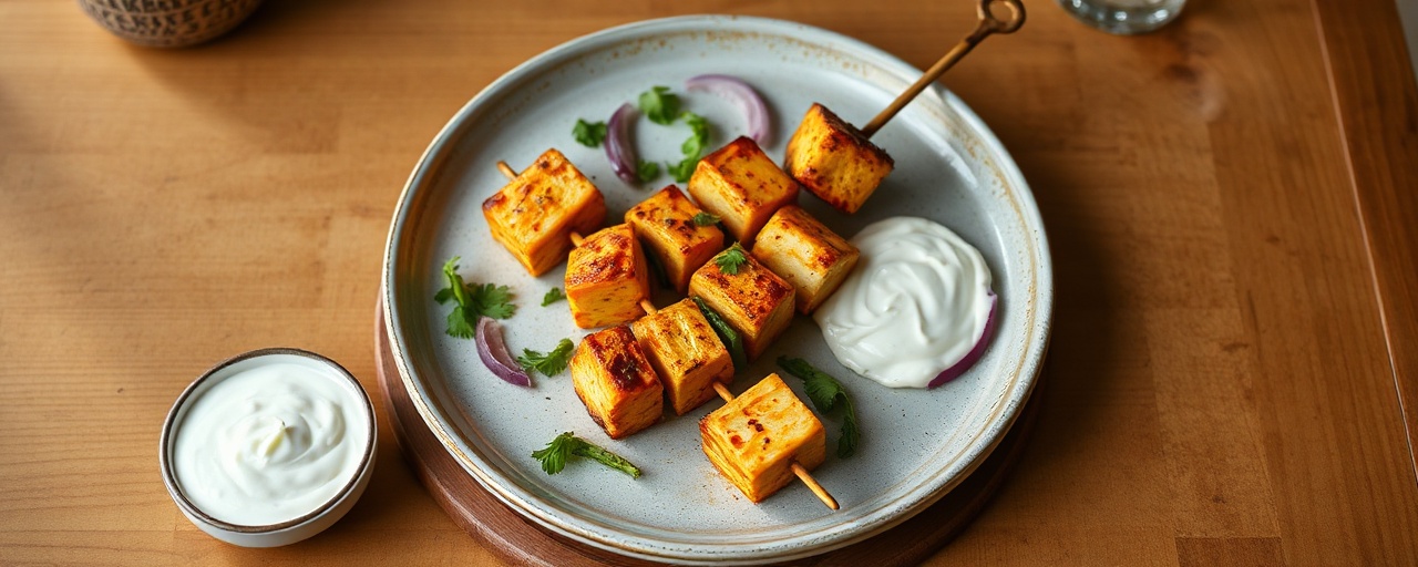 Paneer Tikka Masala Skewers