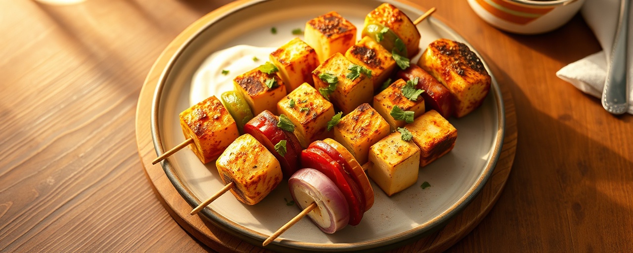 Paneer Tikka Masala Skewers