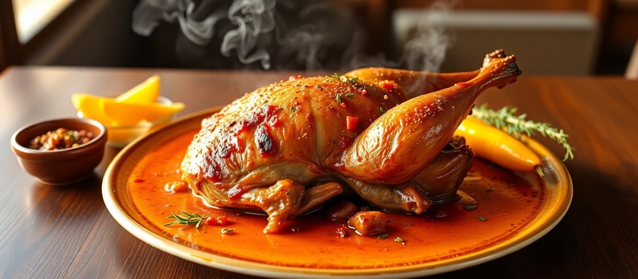 Pato a la Llama con Salsa Criolla Ahumada