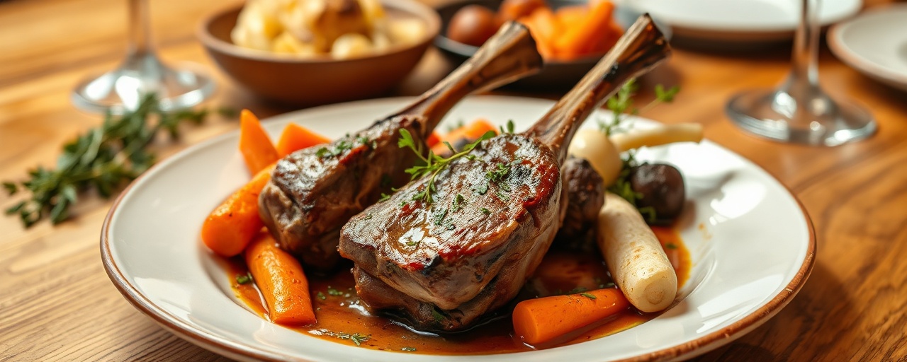 Pečené Jehněčí Koleno na Ohni (Fire-Roasted Lamb Shank)