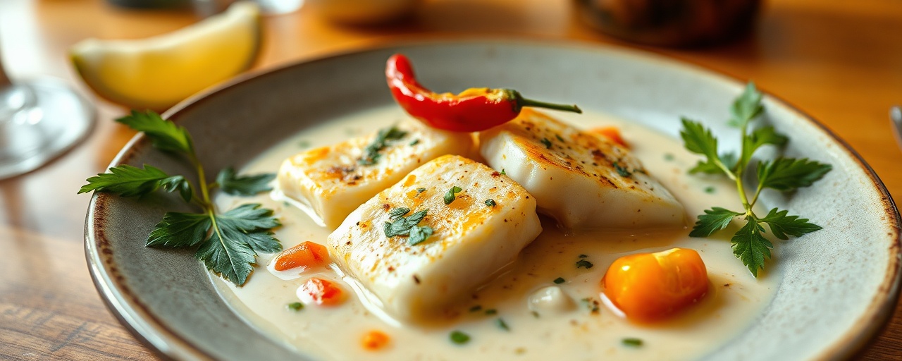 Peixe Sous-Vide com Moqueca de Galanga e Coco