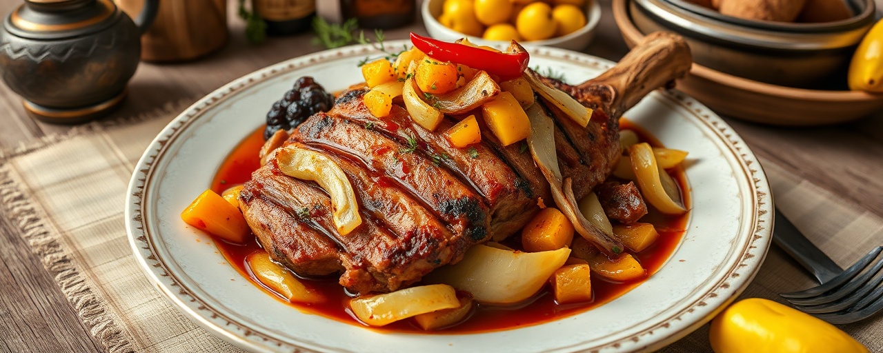 Pernil Asado con Glaseado de Guayaba y Gochujang
