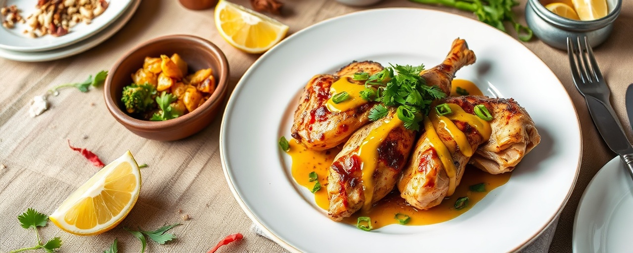 Peruvian Miso-Roasted Chicken with Huacatay-Lime Drizzle