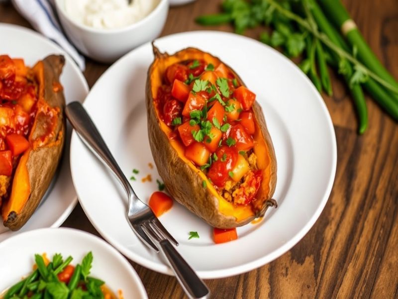 Peruvian Rocoto Relleno Stuffed Sweet Potatoes