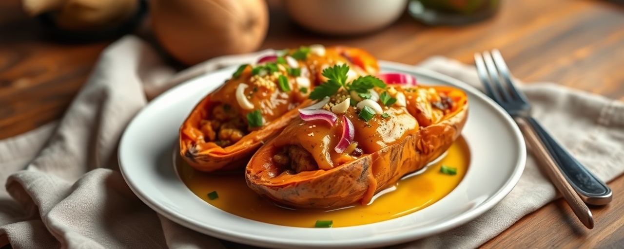 Peruvian Rocoto Relleno Stuffed Sweet Potatoes