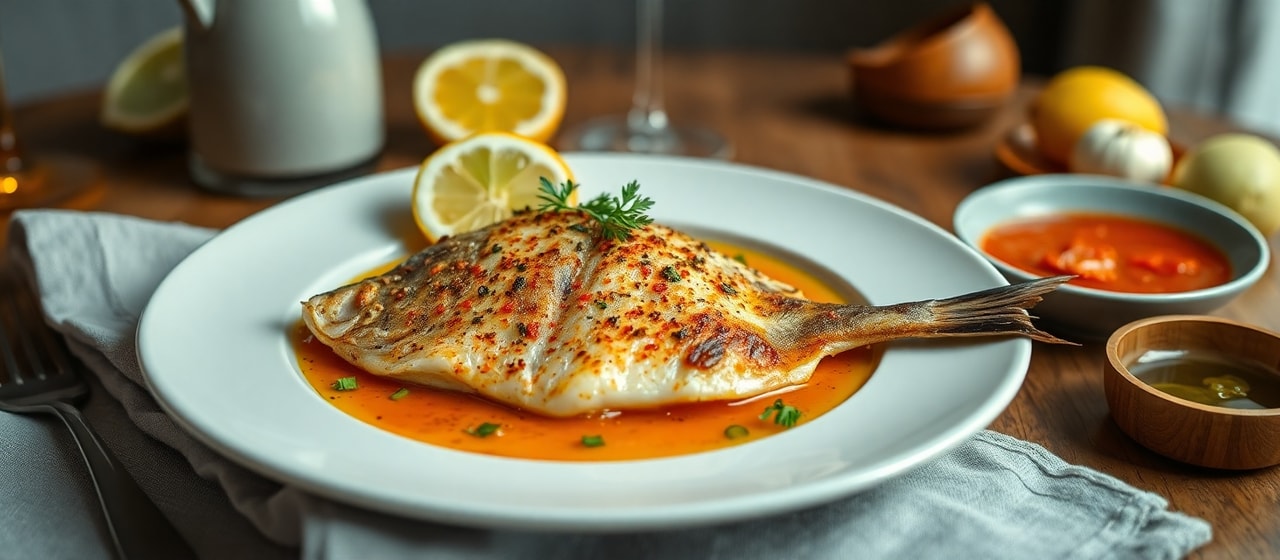 Pescada Vaporizada com Molho de Gochujang e Limão