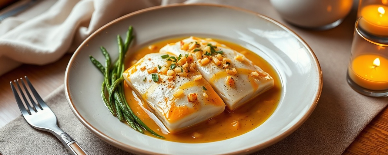Pescado Adobado en Miso con Salsa Cremosa de Ají Amarillo y Quinua