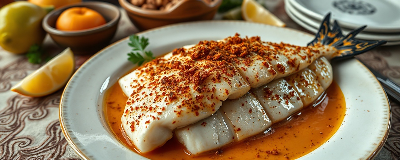 Pescado Sellado con Rub de Cardamomo y Naranja Agria