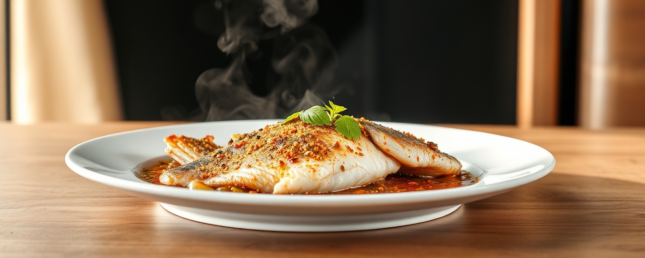 Pescado Sellado con Sazón de Sumac y Salsa de Maní