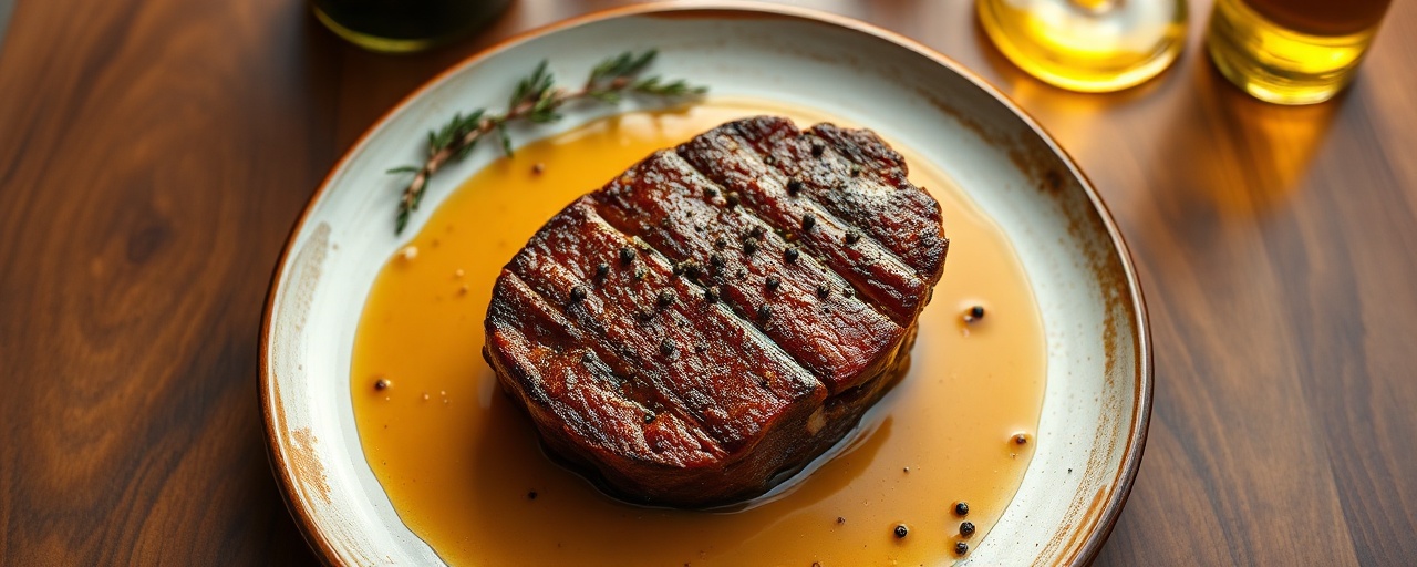 Picanha Assada com Redução de Romã e Pimenta