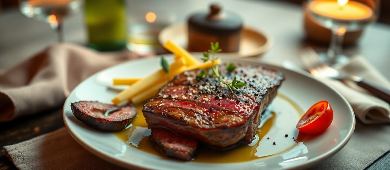 Picanha Assada com Redução de Romã e Pimenta