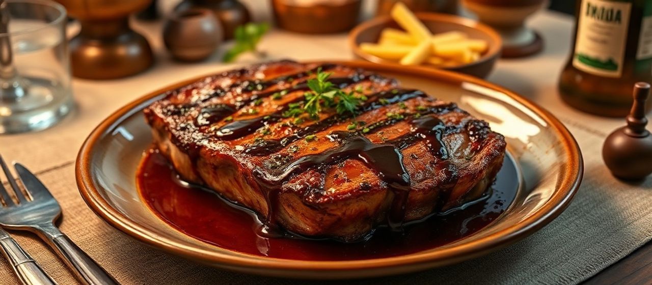 Picanha Grelhada com Glaze de Alho Negro e Cachaça (Roasted Picanha with Black Garlic and Cachaça Glaze)