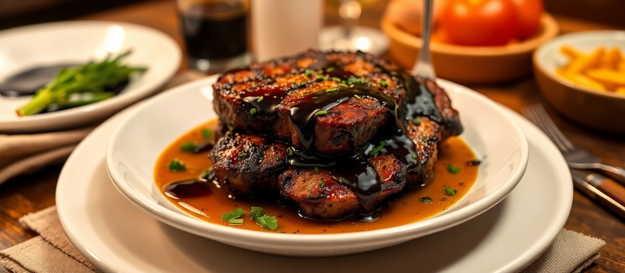 Picanha Grelhada com Glaze de Alho Negro e Cachaça (Roasted Picanha with Black Garlic and Cachaça Glaze)