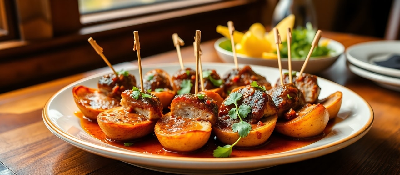 Pinchos Morunos de Cerdo Ahumado con Chipotle