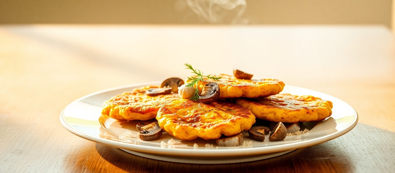 Placki Dyniowe z Grzybami (Polish Butternut Squash and Mushroom Fritters)
