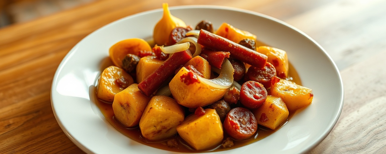 Plantain and Chorizo Salteado