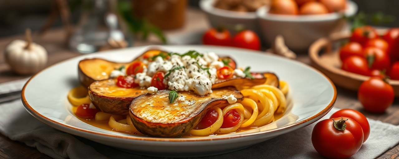 Plantano Scottato con Pomodoro Fresco e Ricotta