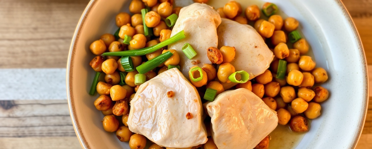 Poached Ginger-Scallion Chicken with Sichuan Peppercorn Chickpeas