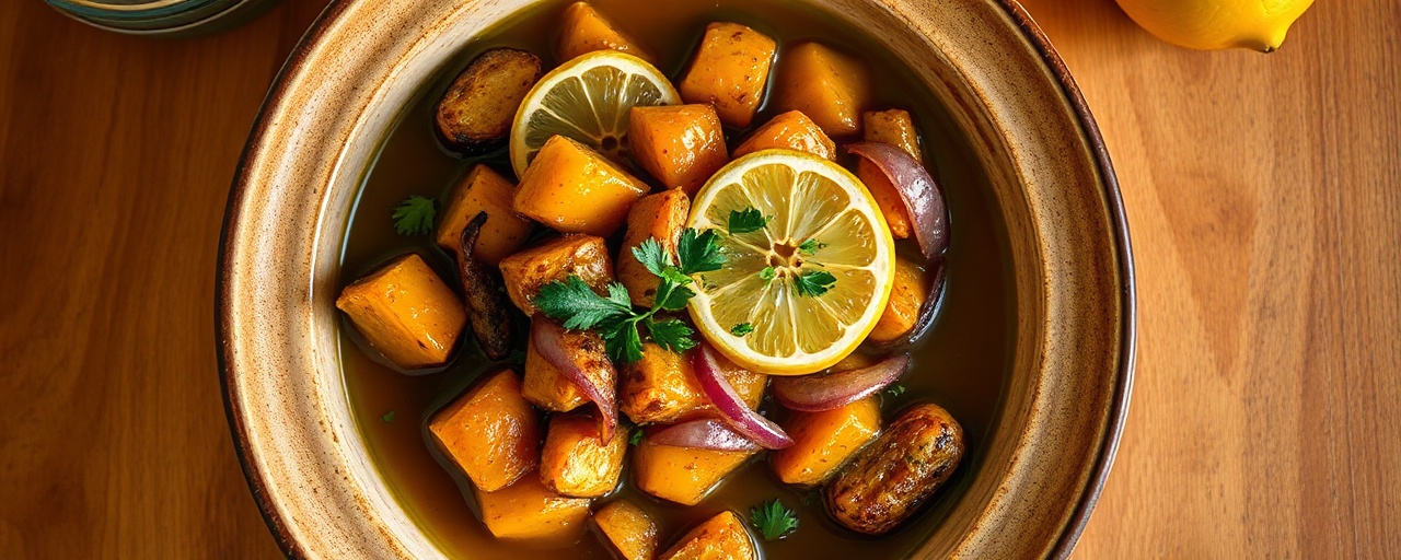 Poached Jackfruit and Preserved Lemon Tagine