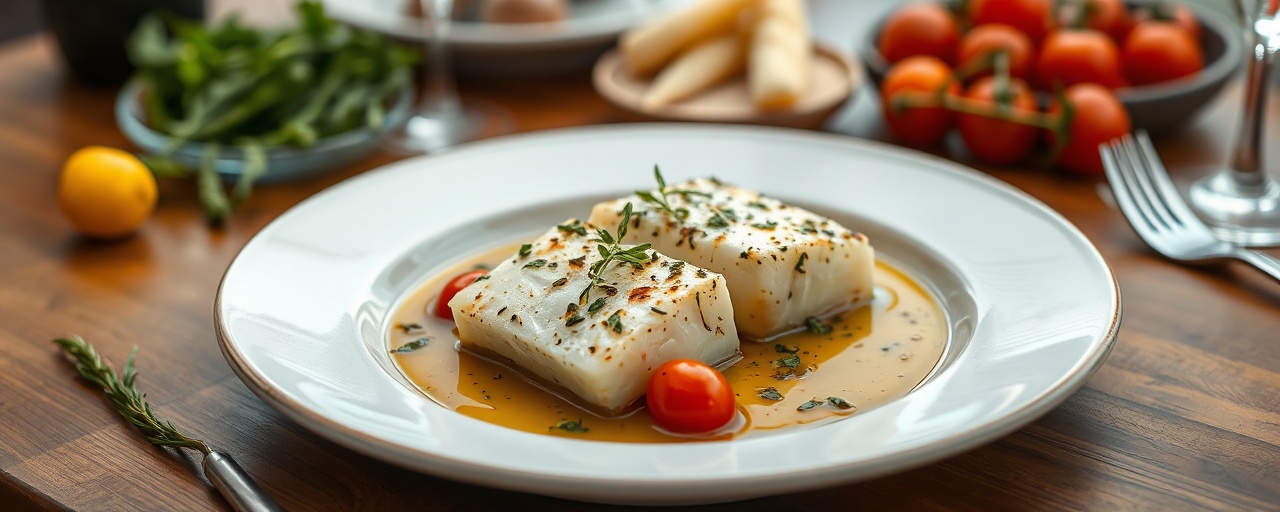 Poached Mediterranean Sea Bass with Tamarind-Herb Broth