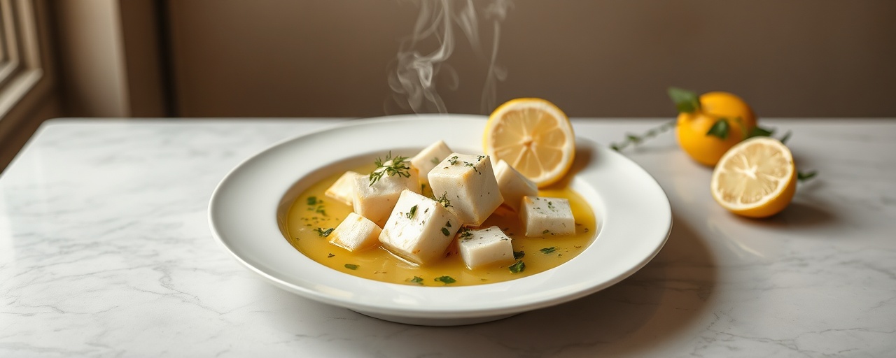Poached Tofu with Latholemono and Herbs