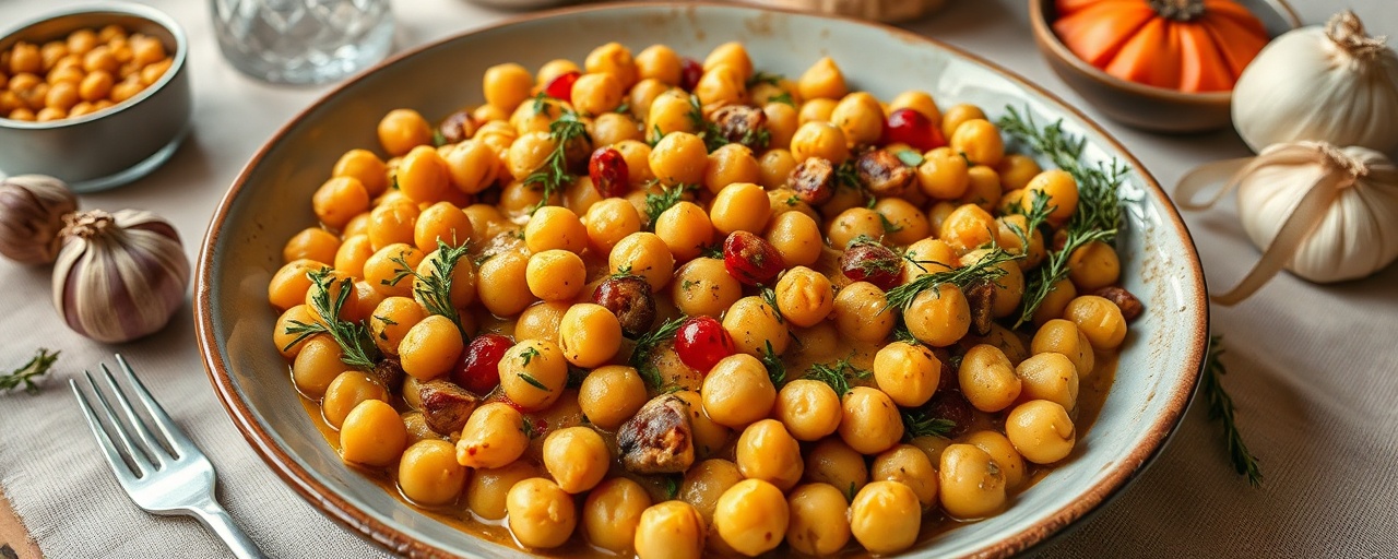 Pois Chiches Poêlés aux Herbes de Provence et Légumes du Soleil