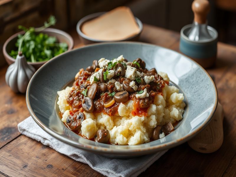 Polenta with Wild Mushroom Ragu and Gorgonzola