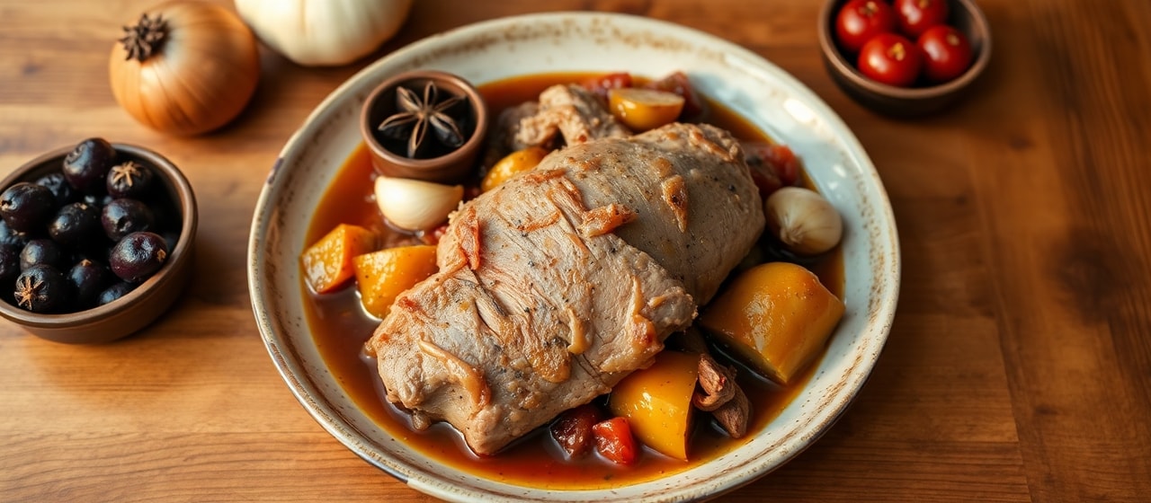Polish Braised Pork with Dried Plums and Star Anise