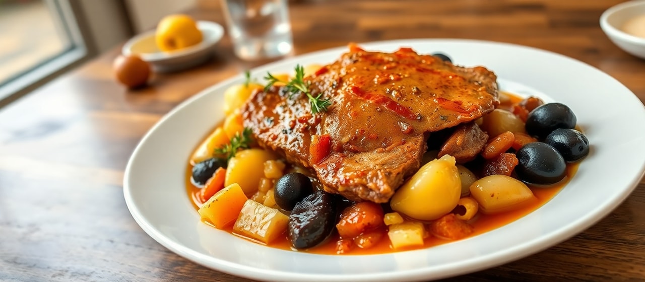 Polish Braised Pork with Harissa and Prunes