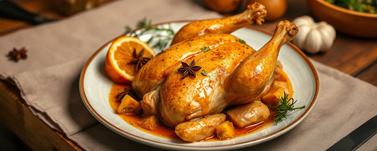 Pollo a la Brasa con Anís y Camotes Asados