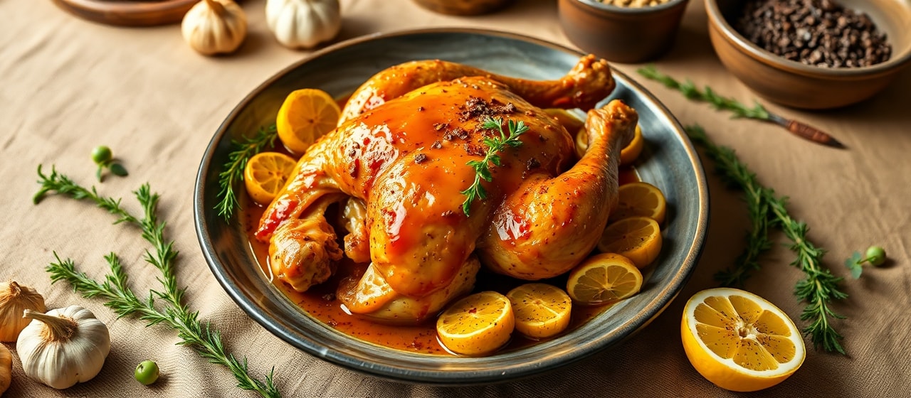 Pollo a la Brasa con Lemongrass y Ají Amarillo Glaze