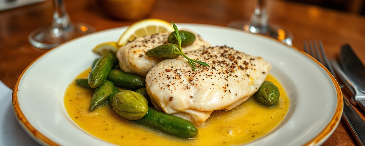 Pollo al Limone e Capperi con Asparagi Arrostiti