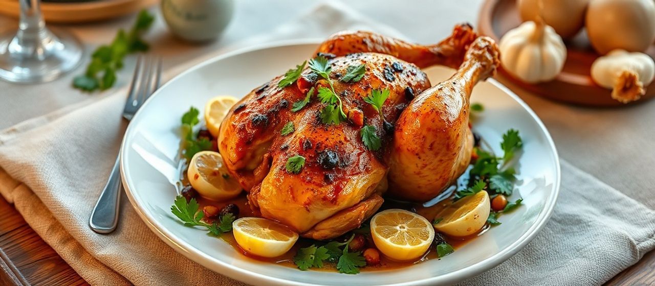 Pollo Andino Marinado con Especias y Galangal al Horno Fuerte