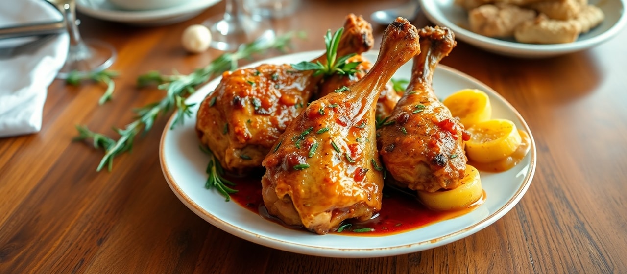 Pollo Arrosto al Tamarindo e Rosmarino con Patate Dolci
