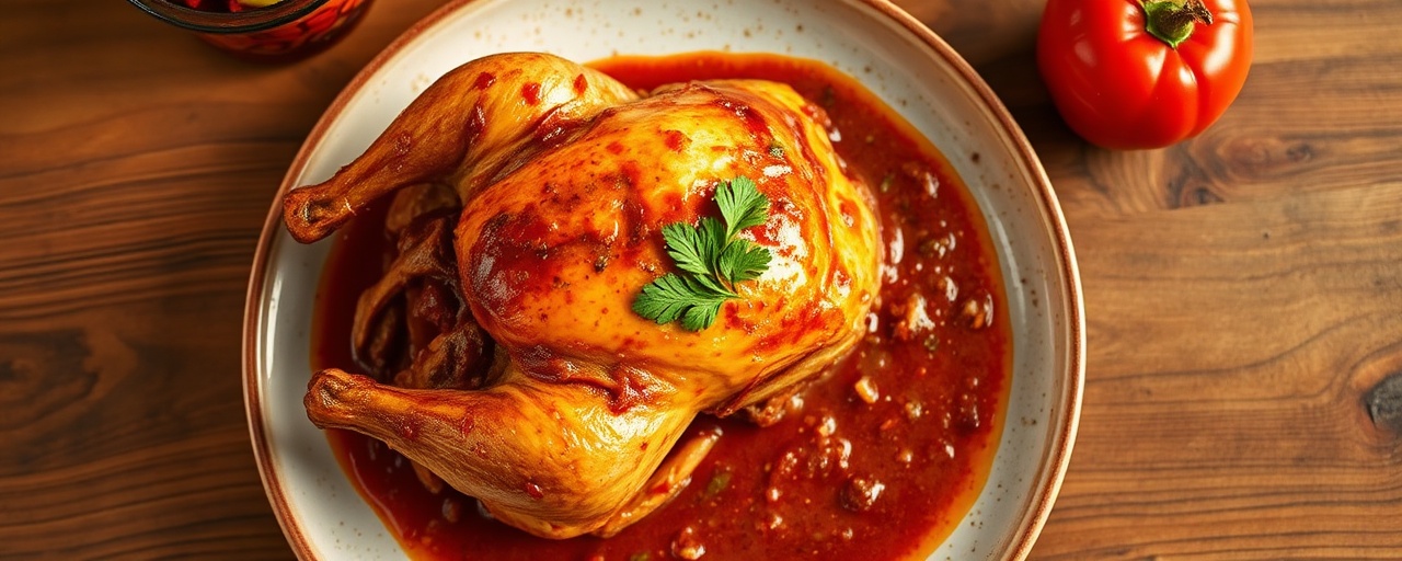 Pollo Pibil de Fuego con Mojo de Limón Curtido y Achiote