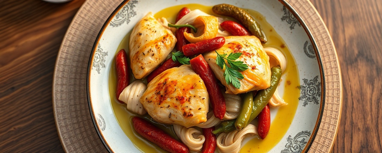 Pollo Salteado con Galanga y Pimientos Ahumados