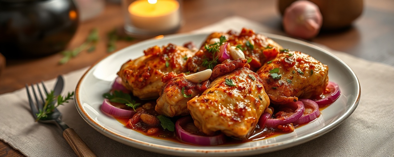Pollo Sellado con Salsa Andina Ahumada
