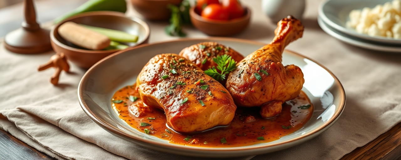 Pollo Tandoor Criollo con Salsa de Granada y Ají