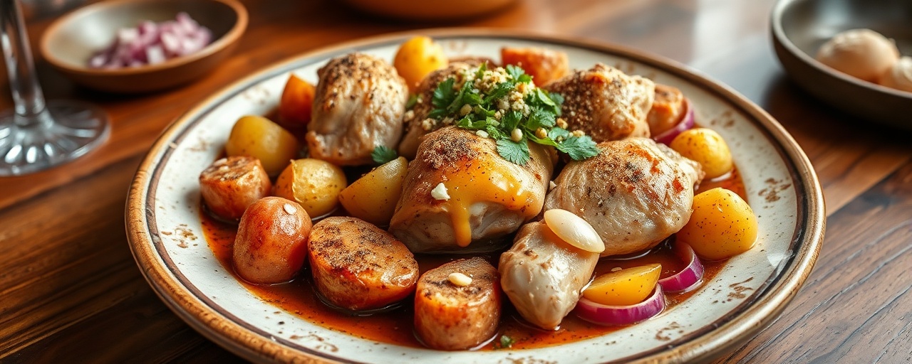 Pollo y Papas en Olla de Barro con Sumac