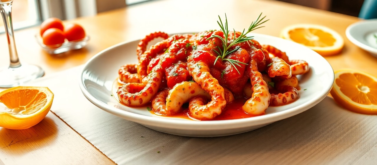 Polpo del Fornaio con Salsa Rossa Piccante