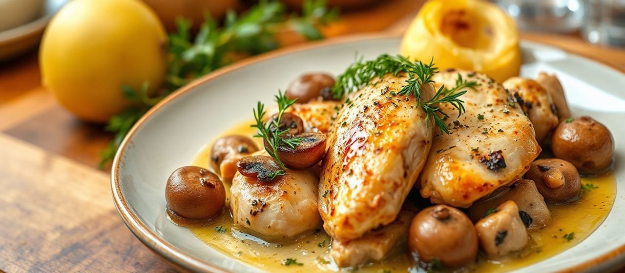 Poulet aux Champignons et Poivrons à la Crème